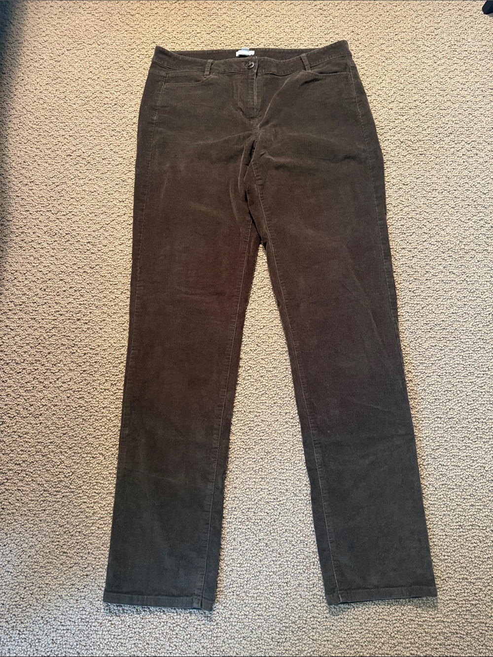 J. Jill Women's Straight Leg Corduroy Pants - Dark Brown